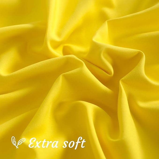NTBAY Standard Pillow Cases Set of 2, 2 Pack Brushed Microfiber 20x26 Pillow Cases, Soft, Wrinkle, Fade, Stain Resistant Yellow Pillow Cases with Envelope Closure, 20x26 Inches, Yellow