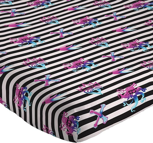 Jay Franco Kids Sheet Set with Fitted, Flat Sheets & Pillow Cover - Ultra-Soft Bedding with Pillowcase for Room Decor, Multi Color - Descendants, 3 Piece Twin