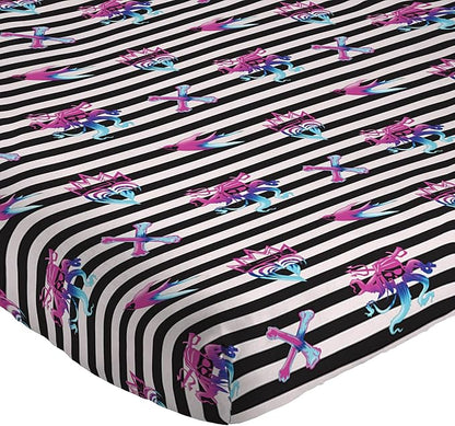 Jay Franco Kids Sheet Set with Fitted, Flat Sheets & Pillow Cover - Ultra-Soft Bedding with Pillowcase for Room Decor, Multi Color - Descendants, 4 Piece Queen