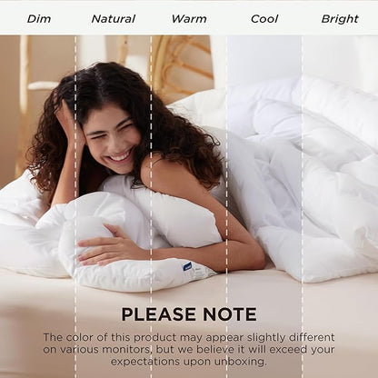 Bedsure Comforter Duvet Insert - Quilted Comforters Queen Plus Size, All Season Duvet, GentleSoft Down Alternative Bedding Blanket, with 8 Tabs, Gifts for Women/Men,White,Queen Plus 90 x 90 Inches