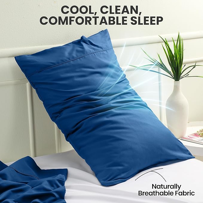 Utopia Bedding Pillow Cases King Size 2-Pack – Soft Brushed Microfiber – Envelope Closure – Perfect for Hospitals, Hotels, Guest Rooms – Oeko-TEX Certified, 20x40 Inches (Blue Dusk)