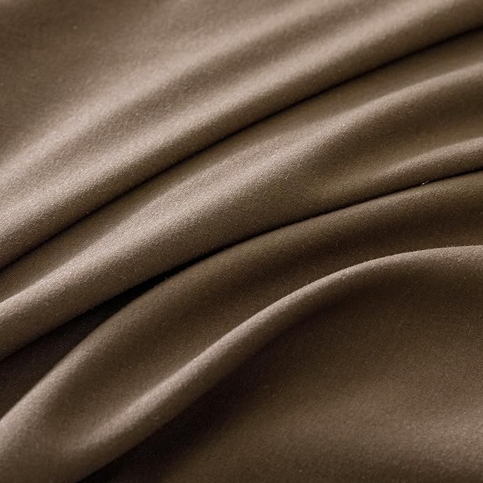 CLOTHKNOW Chestnut Brown King Size Comforter Set 3Pcs Mocha Coffee Bedding Comforter Sets Dark Brown Comforter with 2 Pillowcases
