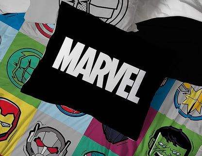 Jay Franco Marvel Avengers Pop 7 Piece Queen Size Bed Set - Includes Comforter & Sheet Set - Super Soft Fade Resistant Microfiber (Official Marvel Product)