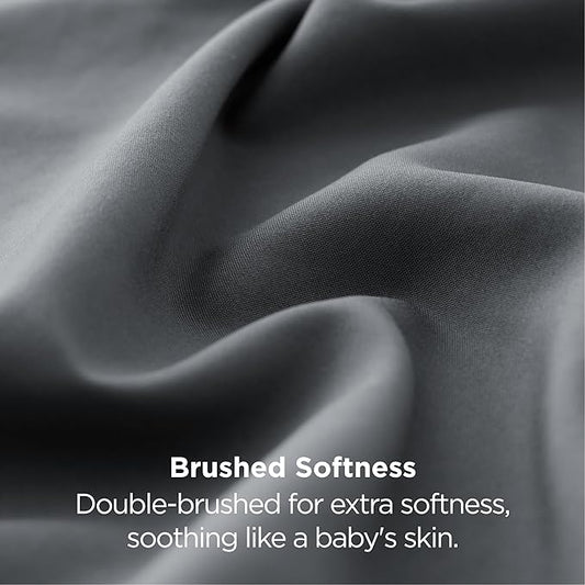 Bedsure Pillow Cases Queen Set of 2 - Dark Grey Double Brushed Microfiber Pillowcases 2 Pack, Super Soft Cooling Pillow Case Covers with Envelope Closure for Kids, Wrinkle, Fade Resistant, 20”x30“