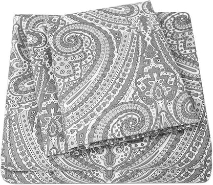 1500 Supreme Collection Queen Sheet Sets Paisley Gray - Luxury Hotel Bed Sheets and Pillowcase Set for Queen Mattress - Extra Soft, Elastic Corner Straps, Deep Pocket Sheets, Queen, Paisley Gray