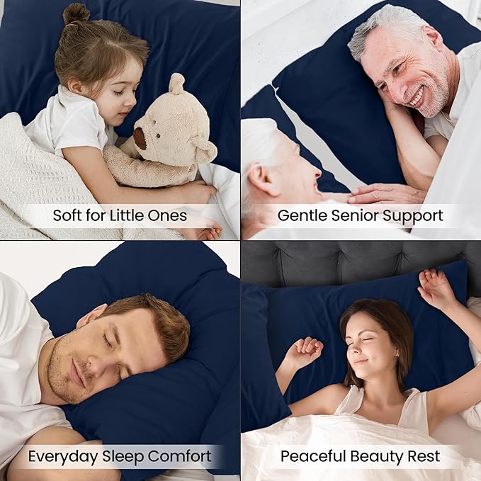 Utopia Bedding King Pillow Cases - 2 Pack - Envelope Closure - Soft Brushed Microfiber Fabric - Shrinkage and Fade Resistant Pillow Covers King Size 20 X 40 Inches (King, Navy)