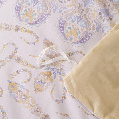 OAITE Duvet Cover Set Queen Size Floral Pattern Ultra Soft 100% Cotton Duvet Cover Sets 3-PC, Breathable Duvet Cover with Zipper Closure & Corner Ties(2 Pillow Shams,1 Duvet Cover)