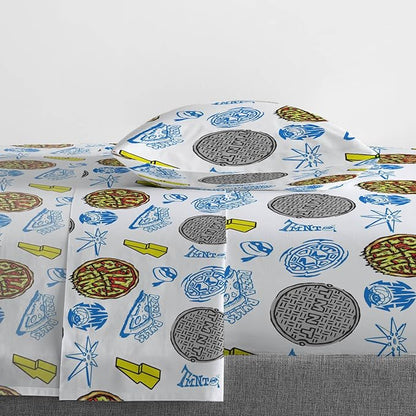 Jay Franco Nickelodeon Teenage Mutant Ninja Turtles Twin Comforter Set - 5 Piece Bedding Includes Sheet Set & Pillow Covers - Super Soft Mutant Mayhem Microfiber Bed Set
