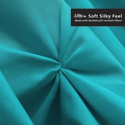 Nestl Teal Bed Skirt Full Size, Pinch Pleat Full Bed Skirt, 14" Inch Drop Full Bedskirt, Hotel Quality Teal Bed Skirts, Premium Microfiber Bedskirt for Full Bed, Teal Full Bed Skirt