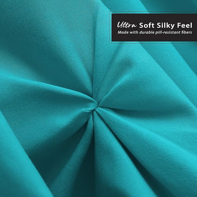 Nestl Premium Microfiber Bedskirt - King Size, Pinch Pleat, 14" Drop, Hotel Quality, Teal