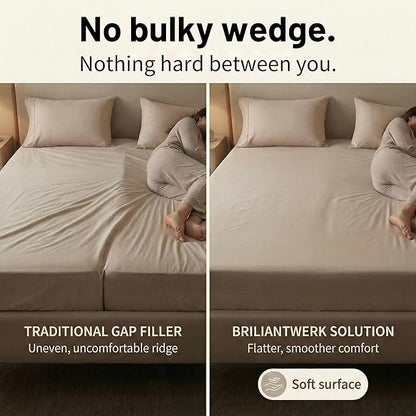 Twin to King Bed Converter | No Slipping | Innovative Solution as Bed Bridge for Couples & Families | Split King Gap Filler for Adjustable Bed, Installed in < 5 Min