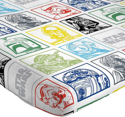 Jay Franco Kids Sheet Set with Fitted, Flat Sheets & Pillow Cover - Ultra-Soft Bedding with Pillowcase for Room Decor, Multi - Star Wars, 3 Piece Twin