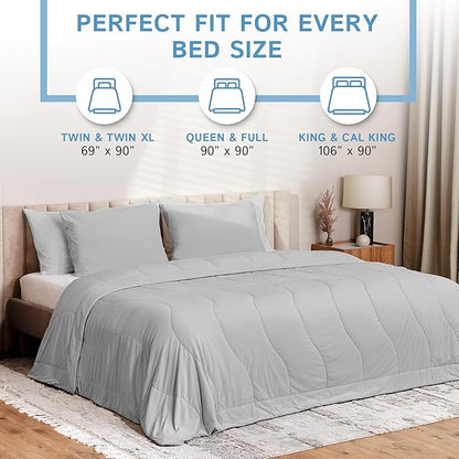 Four Seasons Essentials Cooling Comforter - Queen Size 90" x 90" - Gray
