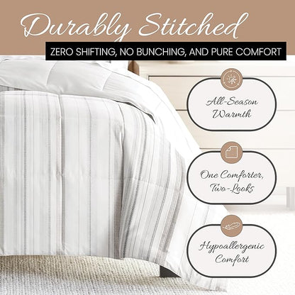Linen Market Reversible Twin Size Comforter Set (2 Piece) - Bring Luxury Home with Our Soft and Lightweight Down Alternative Comforter Twin Set - This Includes Your Twin Comforter and 1 Pillow Sham