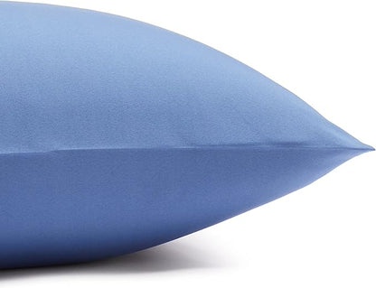 Amazon Basics Lightweight Ultra-Soft Breathable Brushed Microfiber 3-Piece Bed Sheet Set with 14-Inch Deep Pockets, Wrinkle Resistant, Twin XL, Dutch Blue, Solid