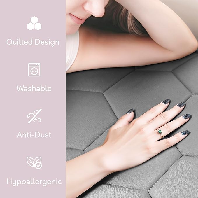 Hearth & Harbor Full Size Quilted Fitted Mattress Pad Cover, 100% Waterproof Mattress Protectors, Deep Pocket Fitted Mattress Cover 8" - 21" (54" x 75", Gray)