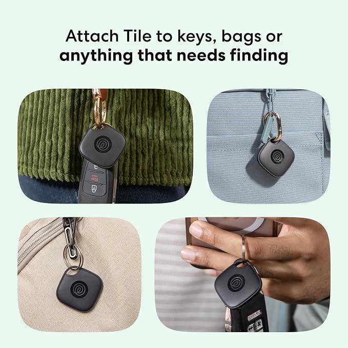 Life360 Tile - Bluetooth Tracker, Keys Finder and Item Locator for Keys, Bags and More. Phone Finder. Both iOS and Android Compatible. 2-Pack (Black)