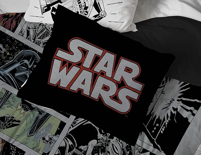 Jay Franco Star Wars Comic Book Queen Size Comforter Set - 7 Piece Bedding Includes Sheet Set & Pillow Covers - Super Soft Cozy Kids Bedding