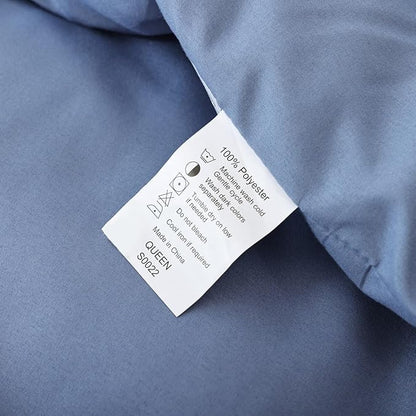 ROSGONIA Oversized King Comforter Slate Blue, 3pcs (1 Boho Comforter & 2 Pillowcases) Lightweight Oversized King Size Comforter Sets Bedding Blanket