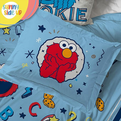 Sunny Side Up Sesame Street Twin Comforter Set - 5 Piece Kids Bedding Includes Comforter, Sheets & Pillow Cover – Super Soft Microfiber Bed Set with Elmo, Cookie Monster and Big Bird