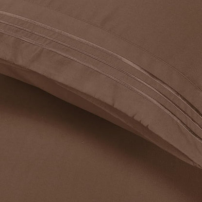 Elegant Comfort Luxury Ultra-Soft 2-Piece Pillowcase Set - 1500 Premium Hotel Quality Microfiber Double Brushed - Wrinkle Resistant, Standard/Queen, Taupe