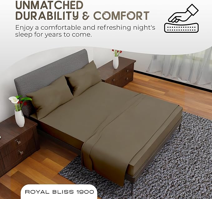 Queen Sheet Set - 4 Piece Bedding - Wrinkle Free, Queen Size Bed Set, Queen Bedding Set 1800 Series Cooling Sheets (Queen, Taupe)