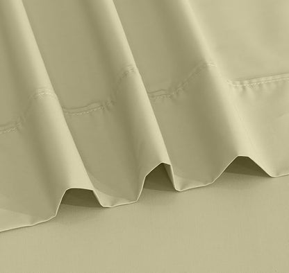 RUVANTI 100% Cotton Sheets – King Size Percale Bedding, Cooling & Breathable, Durable with a Crisp, Soft & Comfortable Feel, 16" Deep Pocket, 4-Piece Set, Sage Green