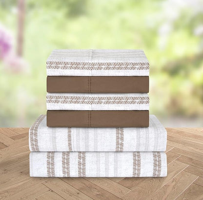 Elegant Comfort Softest and Coziest 4-Piece Sheet Set - 1500 Premium Hotel Quality Microfiber - Deep Pocket, Wrinkle Resistant 4-Piece Floral Bed Sheet Set, Twin XL, Traci Linen