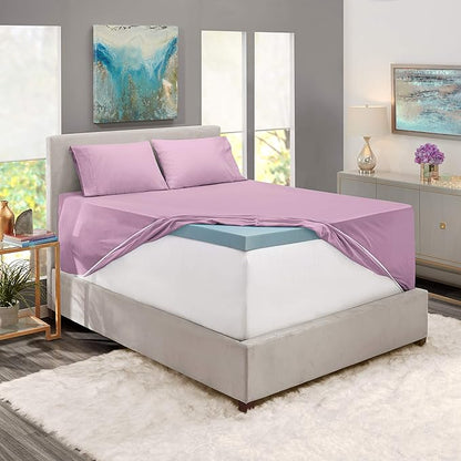 Hearth & Harbor Extra Deep Pocket Sheets - Fits Mattress 18-24 Inches Deep - Extra Deep Pocket Twin Sheets Sets - 4 Piece Twin Size - Lavender Dream