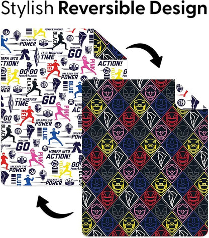 Northwest Power Rangers Core Quilted Blanket, Comfy Throw, Adults Boys Girls, Soft Lightweight Bedding for Bed, or Couch, 60 x 80 inches