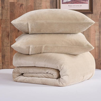 Wajade King Size Comforter Set- 3 Pieces Kahki Bed in A Bag for All Seasons Bedding Set with 1 Comforters and 2 Pillowcases | All Seasons