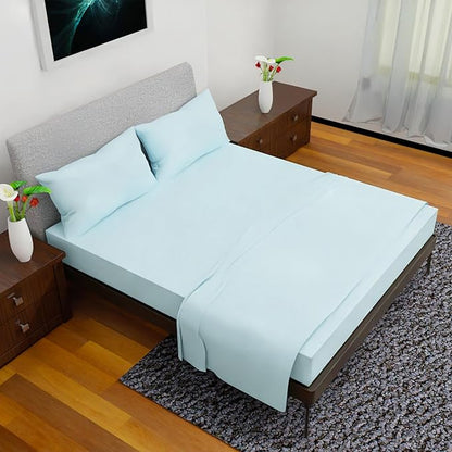 Queen Sheet Set - 4 Piece Bedding - Wrinkle Free, Queen Bed Set, Queen Sheet Sets 1800 Series Cooling Sheets (Queen, Aqua)