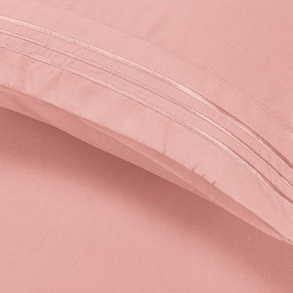 Elegant Comfort Luxury Ultra-Soft 2-Piece Pillowcase Set - 1500 Premium Hotel Quality Microfiber Double Brushed - Wrinkle Resistant, King Size, Dusty Rose
