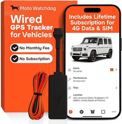 Wired GPS Tracker for Vehicles, No Subscription, No Monthly Fee | Real-Time Location, Easy Installation, Speeding Monitoring, Route History, Geofence, for Fleets & Families