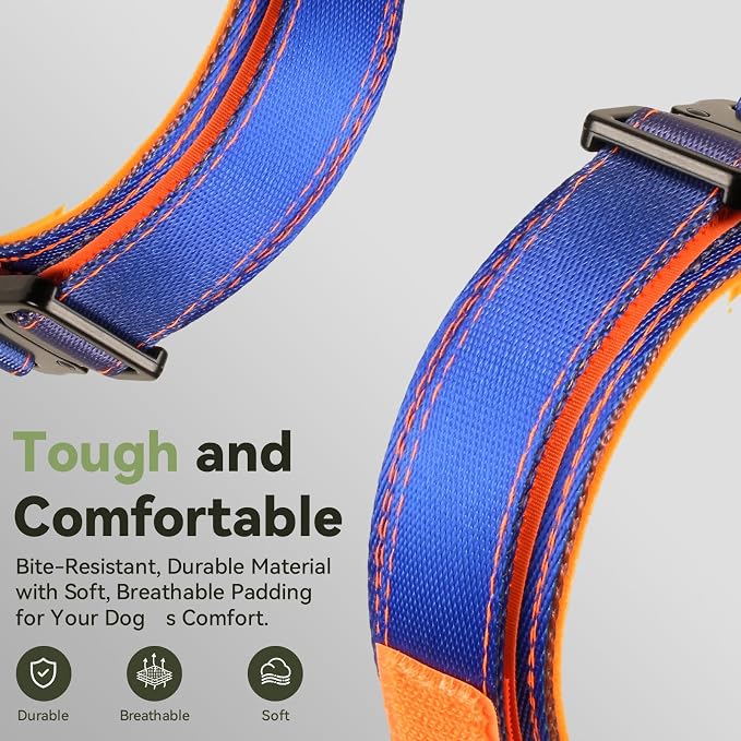 2026 Upgrade Waterproof Tactical AirTag Dog Collar, Built in AirTag Holder | Comfortable Control Handle, Quick Release Metal Buckle, Durable 1000D Nylon, For Medium to Large Dogs, Ocean Blaze,M
