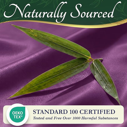 DECOLURE 100% Viscose Derived from Bamboo Sheets King Size - Luxury 6 Pc Naturally Cooling Sheets, Ultra Soft Bed Set - Deep 17" Pockets, Durable Double Stitching, Oeko Tex Standard (Purple)