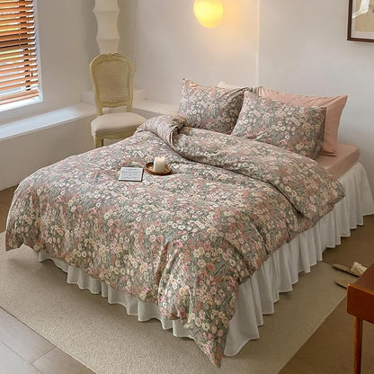 HighBuy King Size Comforter Set Multi Color Lightweight Floral Bedding Comforters with 2 Pillowcases All Season Fluffy Boho Chic Comforter Set King Size,Gift for Family