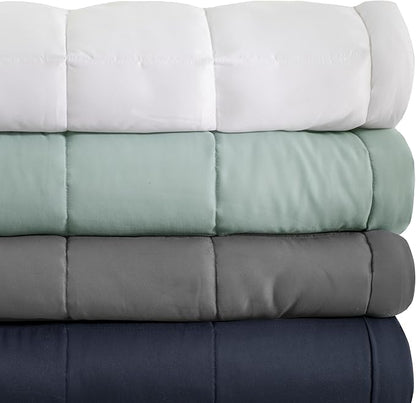 Serta Air Dry Down Alternative Bedding Blanket, Cooling and Breathable Performance Fabric, Twin, Indigo