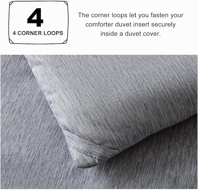 CozyLux Oversized King Comforter Set, 3 Pieces 120x98 Grey Soft Luxury Cationic Dyeing Bedding Set All Season, Gray Breathable Lightweight Bed Sets with 1 Down Alternative Comforter and 2 Pillow Shams