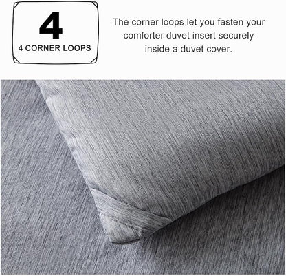 CozyLux King Size Comforter Set - 3 Pieces Grey Soft Luxury Cationic Dyeing Bedding Comforter for All Season, Gray Breathable Lightweight Fluffy Bed Sets with 1 Comforter and 2 Pillow Shams