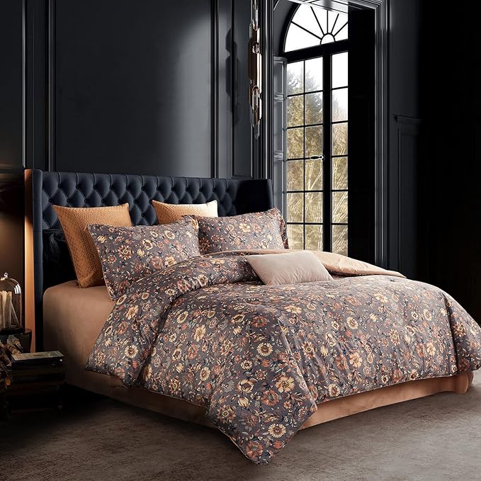 Cupocupa Duvet Cover Set;Duvet Cover Twin Bedding Set Fluffy Boho Duvet Cover Set Paisley Floral Bedding Collection Duvet Cover with Pillowcases