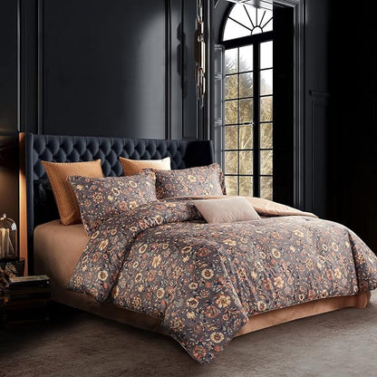 Cupocupa Duvet Cover Set;Duvet Cover Twin Bedding Set Fluffy Boho Duvet Cover Set Paisley Floral Bedding Collection Duvet Cover with Pillowcases