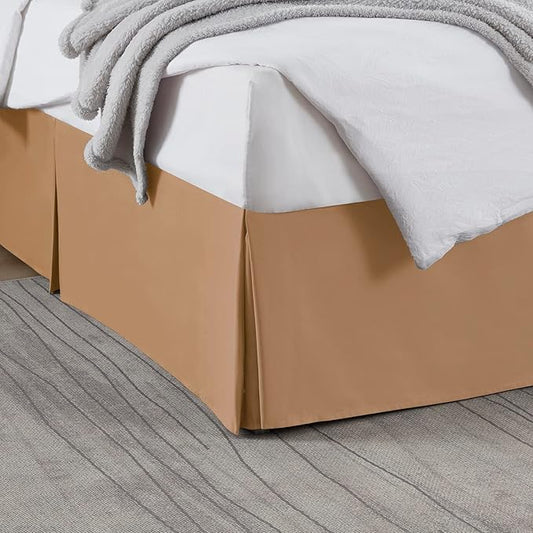 Nestl Light Brown Twin XL Bed Skirt - Twin XL Size Bed Skirt 14 Inch Drop - Brushed Microfiber Bed Skirts - Hotel Quality Pleated Bed Skirt - Shrinkage & Fade Resistant