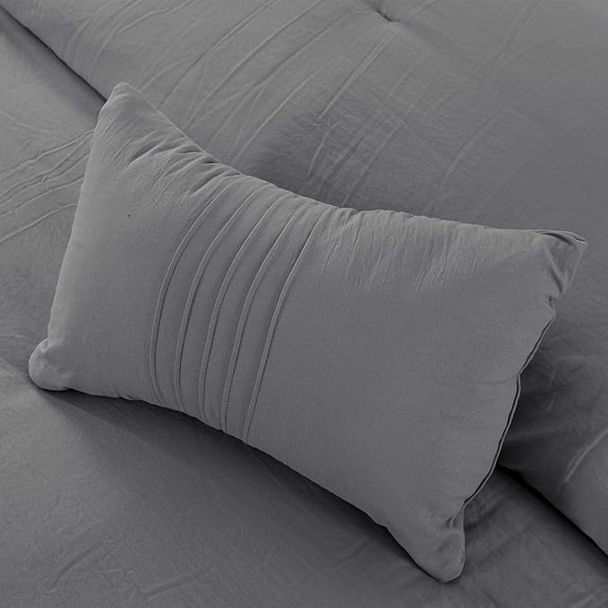 Modern Threads 4-Piece Garment-Washed Comforter Set Beck Grey King