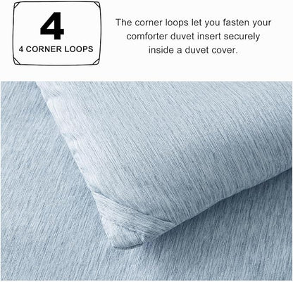 CozyLux California King Comforter Set, 3 Pieces Blue Soft Luxury Cationic Dyeing Cal King Comforter Bedding Set, Breathable Lightweight Bed Sets with 1 Down Alternative Comforter and 2 Pillow Shams
