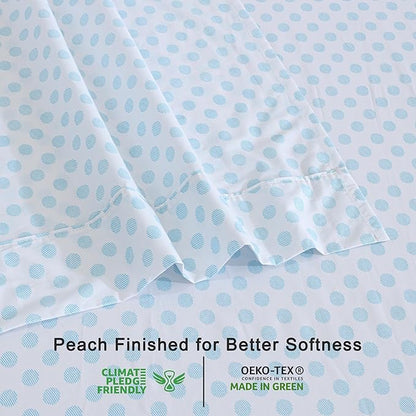 RUVANTI 100% Organic Cotton Sheets Twin XL, Percale Weave, GOTS Certified, 3-Piece Set, Deep Pocket 15", Crisp & Breathable, Soft Durable Bedding, Sábanas Algodón Orgánico – Circle Imprint