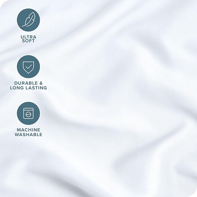 Bare Home Microfiber Pillow Cases - King 20x36 - Cooling Pillowcases - Double Brushed - Easy Care - Envelope Closure (King Pillowcase Set of 2, White)