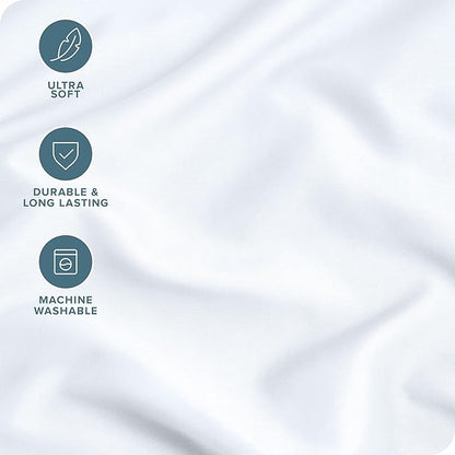 Bare Home Microfiber Pillow Cases - King 20x40 - Cooling Pillowcases - Double Brushed - Easy Care - Envelope Closure (King Pillowcase Set of 2, White)