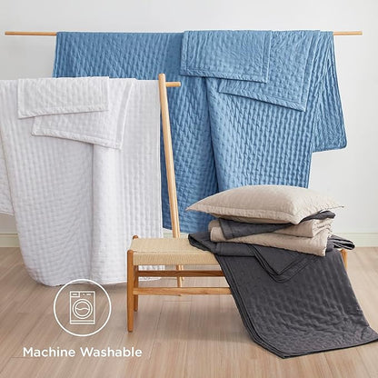 Bedsure California King Quilt - Bright White Bedspread California King Size & Lightweight Comforter, Modern Coverlet with Clover Pattern, Ultra Soft All-Season Bedding, 111x106 Inches | Stitch-Free Quilting, Ultra Soft, Lightweight, Machine Washable, P...