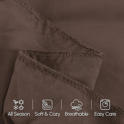 Elegant Comfort Luxury Ultra-Soft 1-Piece Body Pillowcase - 1500 Premium Hotel Quality Microfiber Double Brushed - Wrinkle Resistant, Body Pillowcase Size, Chocolate Brown